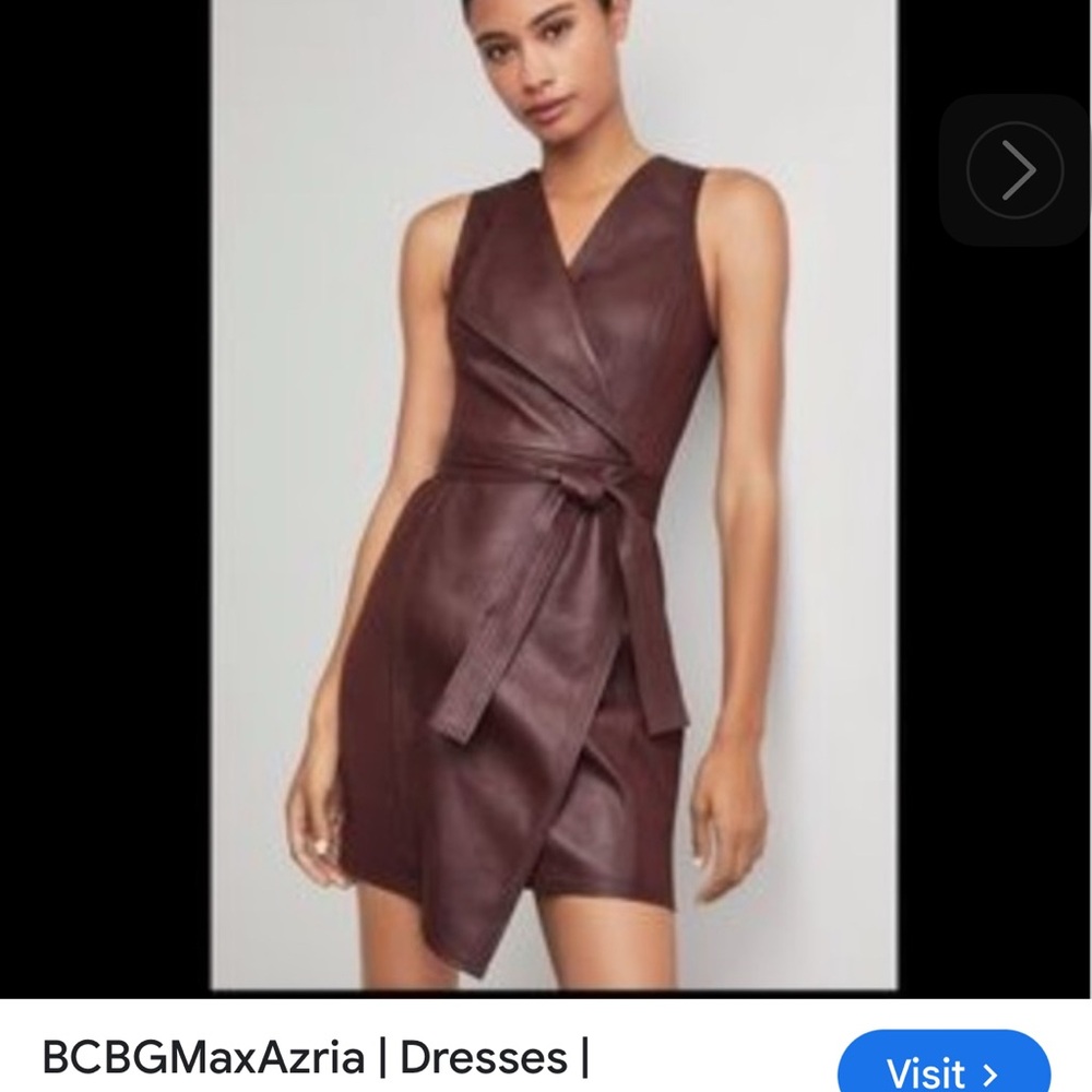 BCBGMaxAzria faux Mini Dress color: bittersweet chocolate with tags small